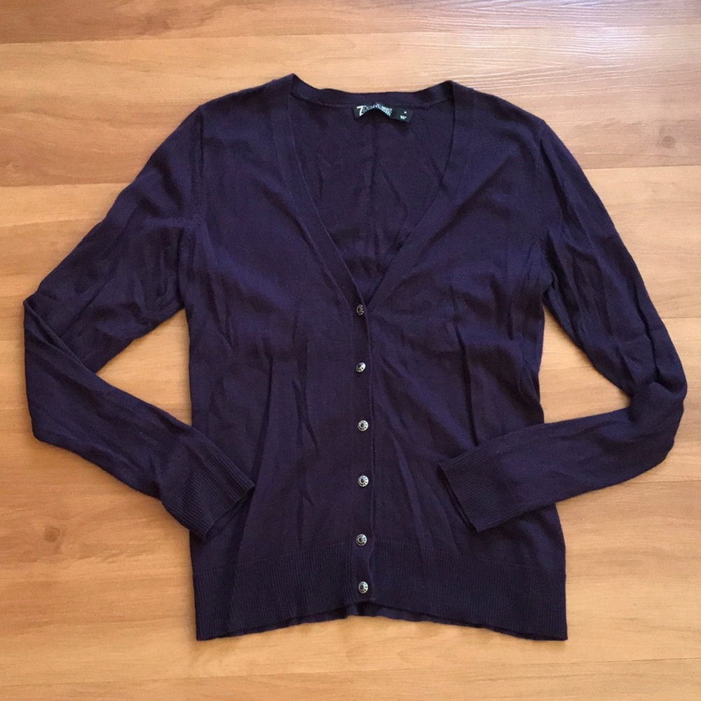 7th Avenue New York & Company Purple Cardigan. Size Medium